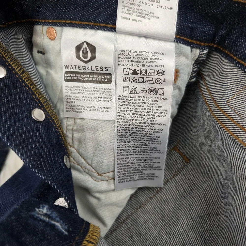Levi's 501 Original Shrink-to-fit Men's Dark Wash Straight Leg Jeans